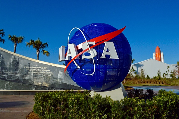 NASA logo at the Kennedy Space Center. Florida