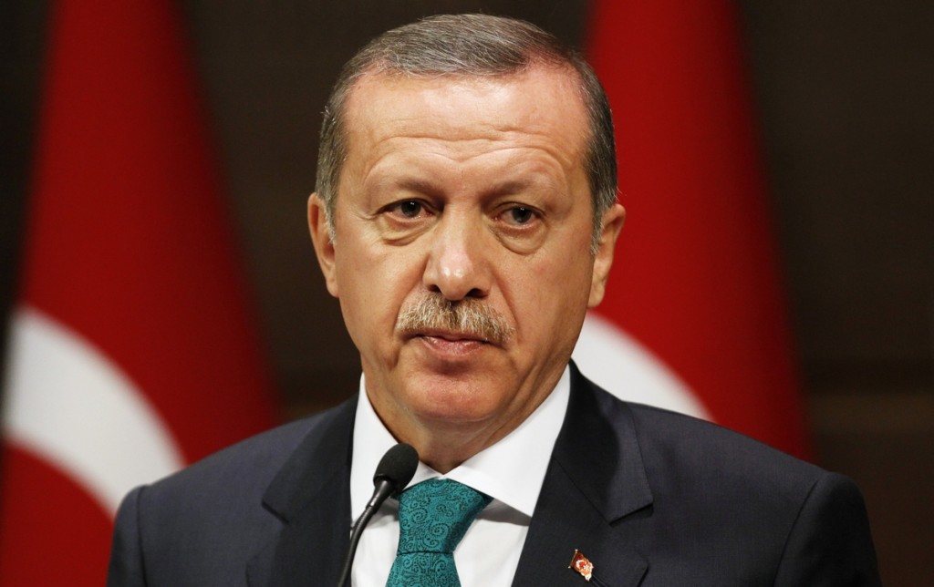 Turkish PM Erdogan addresses the media in Ankara